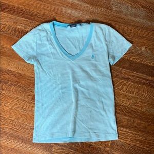 Blue stripped Ralph Lauren short sleeve top